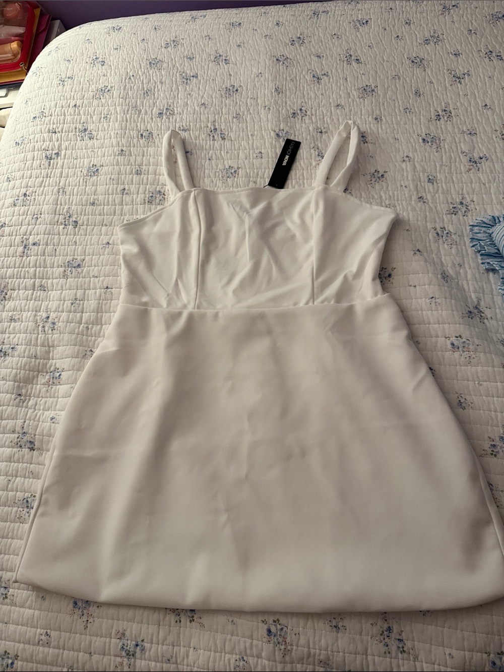 Fashion Nova Ambrose Square Neck Mini Dress -White